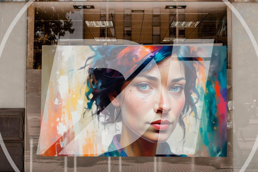 Arte Abstracto de Retrato con Colores Vibrantes - Imagen 2