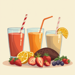 Batidos Nutritivos con Frutas Naturales ilustrasuralq
