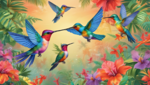 Colibríes Coloridos en el Paraíso Tropical ilustrasualq