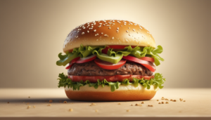 Hamburguesa Premium con Carne de Alta Calidad y Vegetales Frescos ilustrasuralq