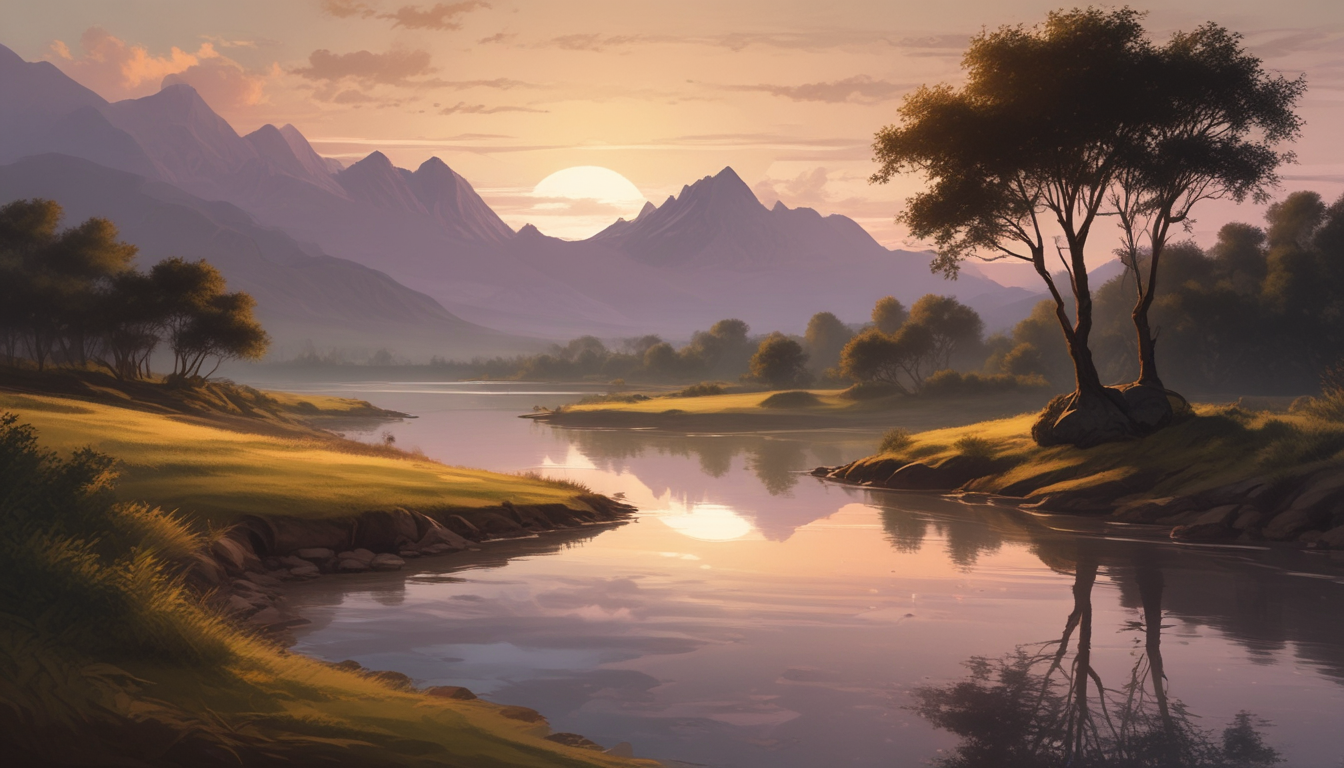 Hermoso Atardecer sobre el Valle y el Río ilustrasuralq