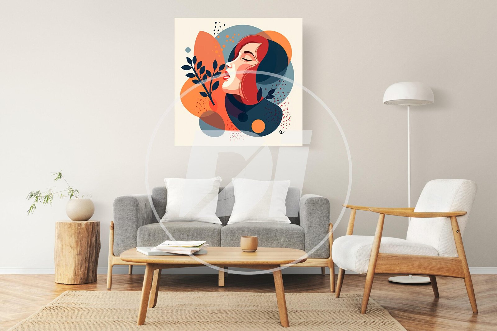 Ilustración Contemporánea de Mujer con Plantas - Imagen 2