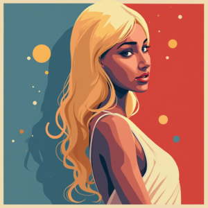 Ilustración Moderna de Mujer con Cabello Largo y Rubio ilustrasuralq