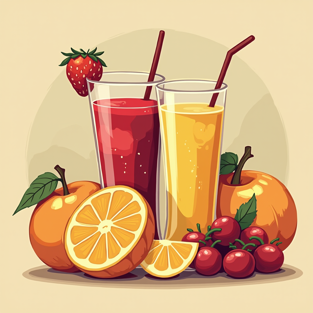 Ilustración de Bebidas de Frutas ilustrasuralq