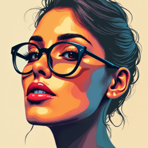 Ilustración de Perfil con Estilo y Gafas Oscuras ilustrasuralq