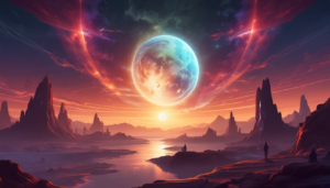 Paisaje Cósmico de un Planeta Alienígena ilustrasuralq