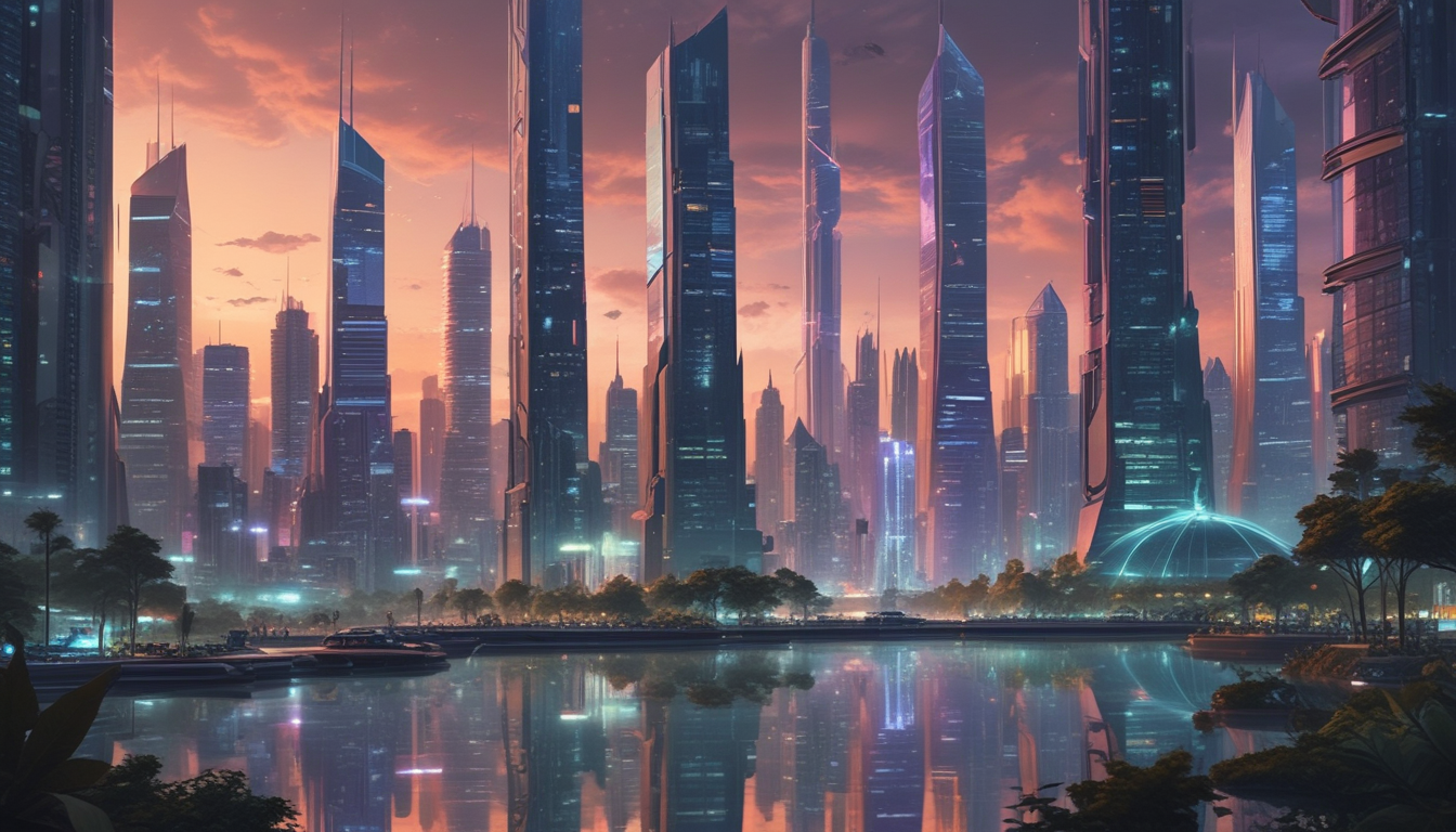 Paisaje Urbano Futurista ilustrasuralq