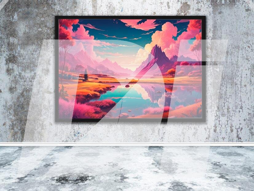 Paisaje de Fantasía con Montañas y Lago - Imagen 2