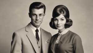 Retrato Clásico de Pareja en Blanco y Negro ilustrasuralq