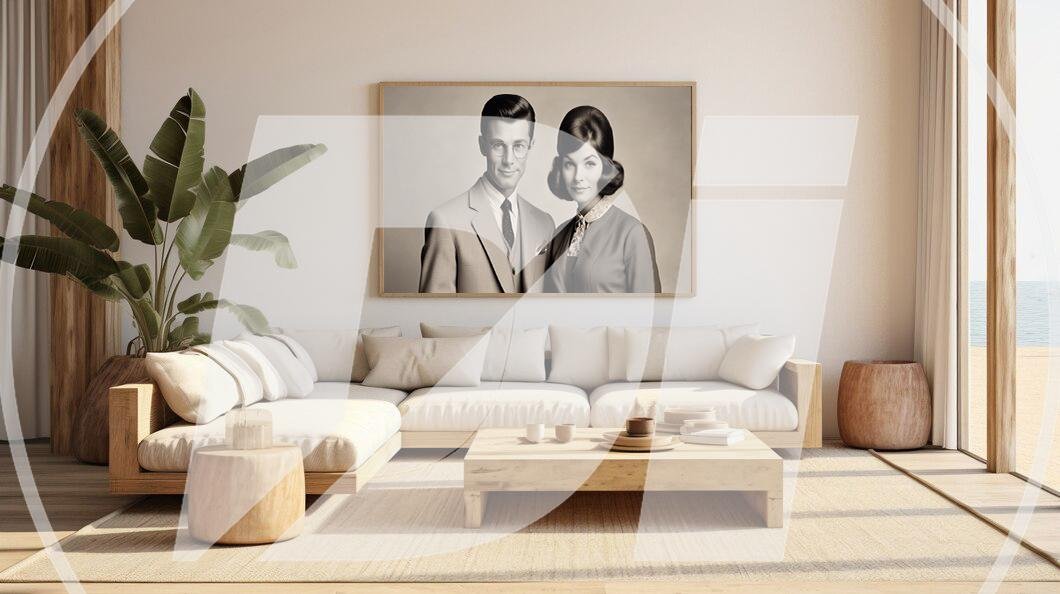 Retrato Clásico de Pareja en Blanco y Negro - Imagen 2
