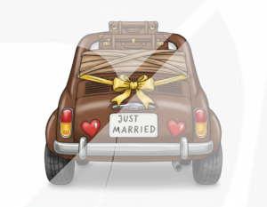 Coche Recién Casados Marrón