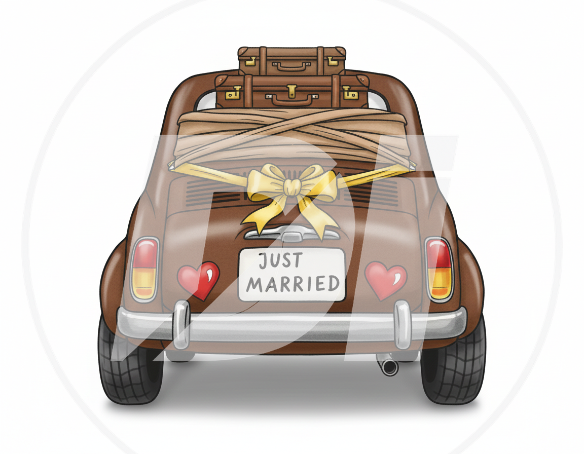 Coche Recién Casados Marrón