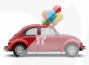 Coche Rojo Globos