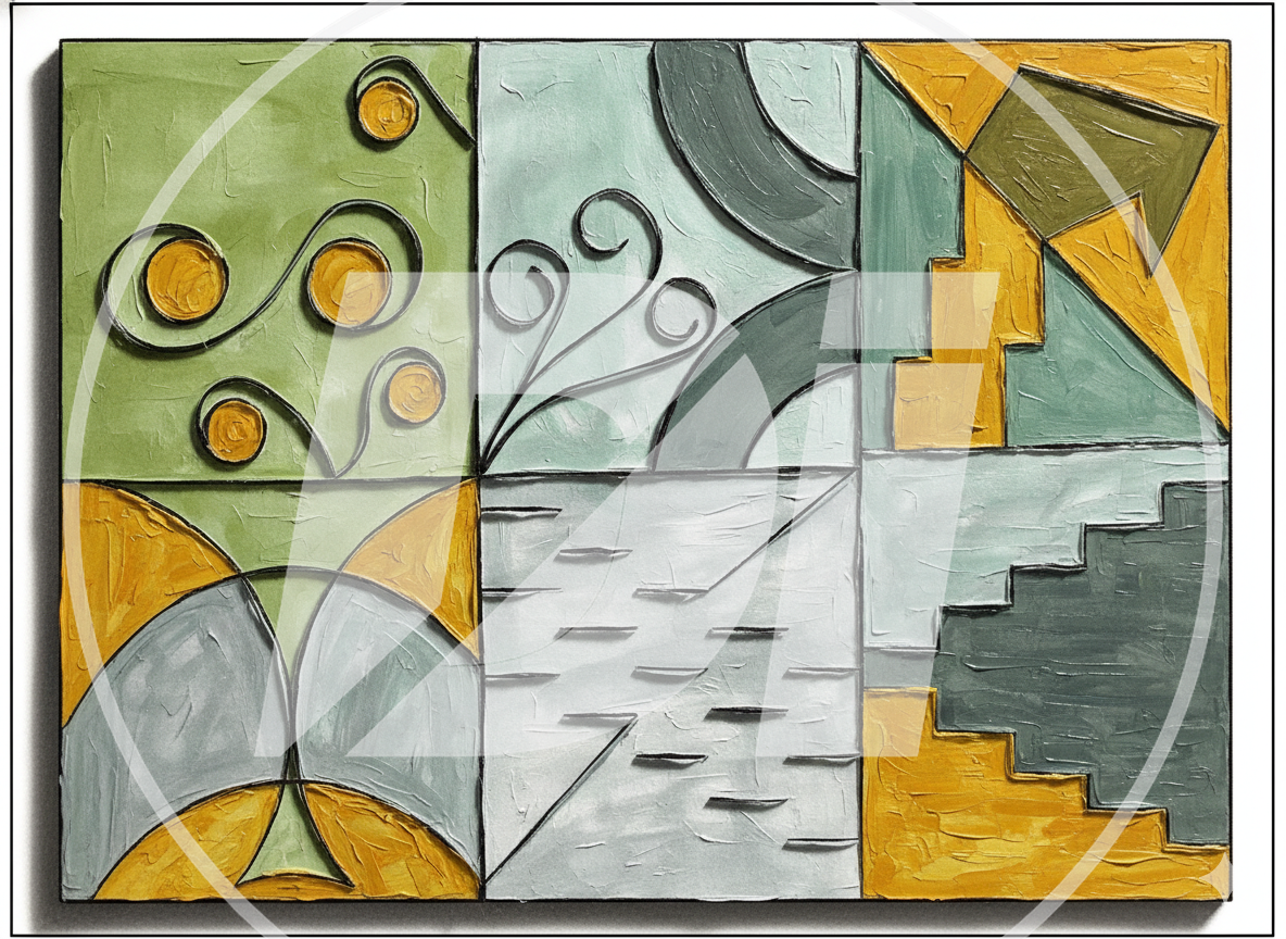Composición geométrica amarilla