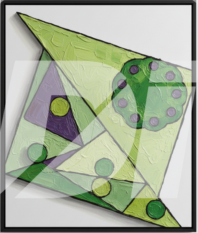 Composición verde geométrica