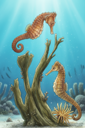 Pareja de caballitos de mar