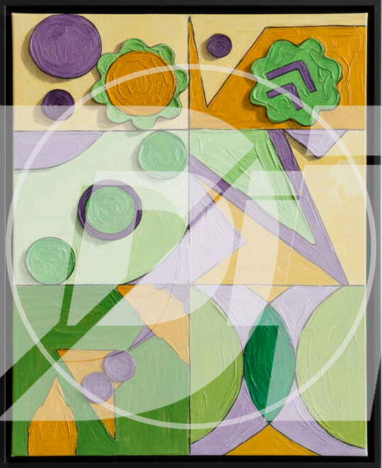 Composicion geometrica verde di