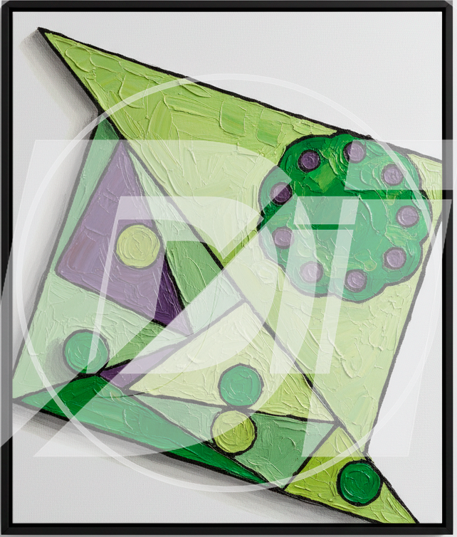 Composicion verde geometrica di