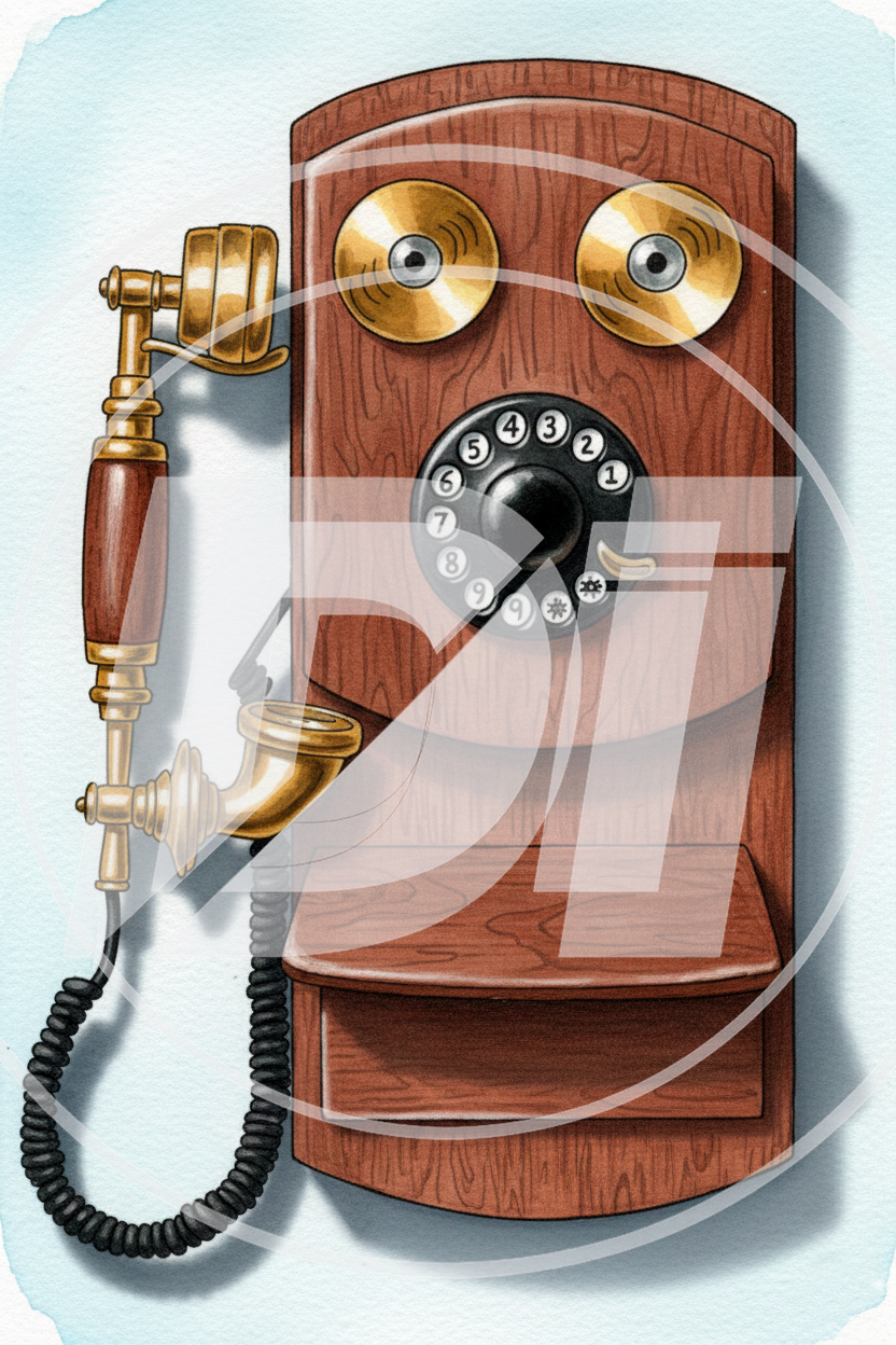 Telefono de Madera Antiguo di