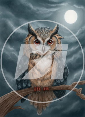 Buho con luna di