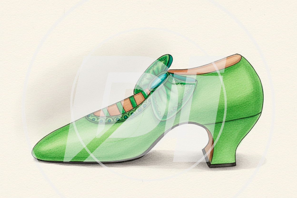 Zapato senora lazo verde di